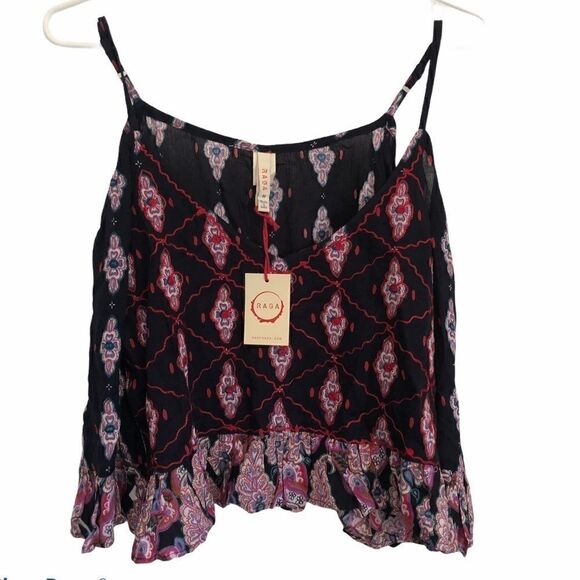 RAGA Alice Cropped Ruffle Cold Shoulder Top.Size M - Picture 8 of 12